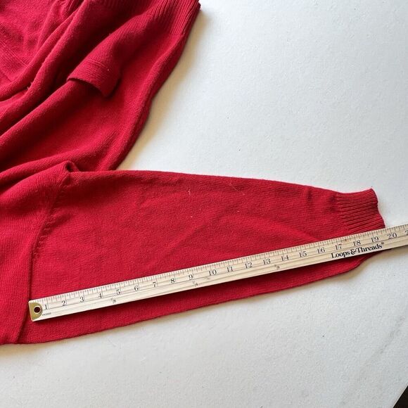 Laura Gayle sweater cardigan womens cozy red button long sleeve size L. - Picture 3 of 7